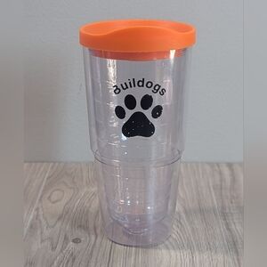 Bulldogs Athletic Tumbler Cup W/Lid Orange Black School Spirit
